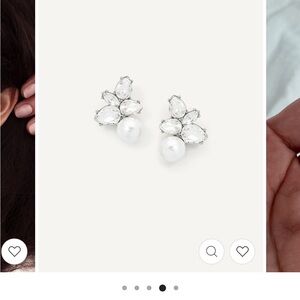 NWT Olive & Piper Crystal and Pearl Earrings